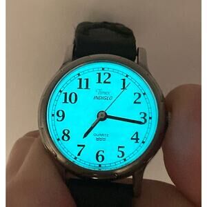 Timex Indiglo Womens Watch 24mm -Fresh Battery - Adjustable Leather Band - WR